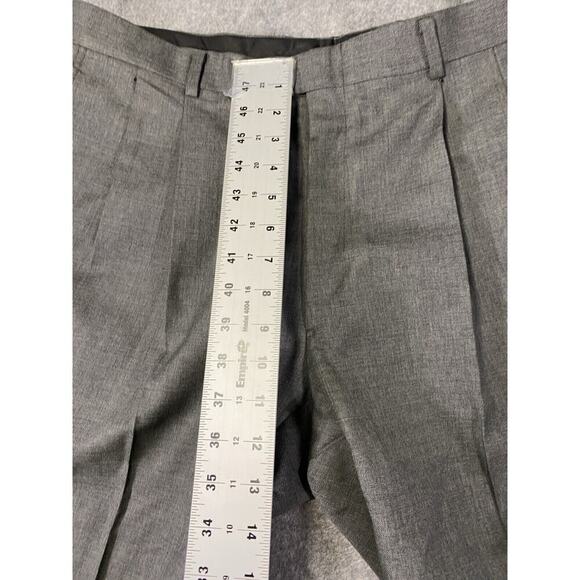 Dress Pants Mens Size 35 Inches Grey Creased Pleated Preppy Academia - Picture 5 of 12